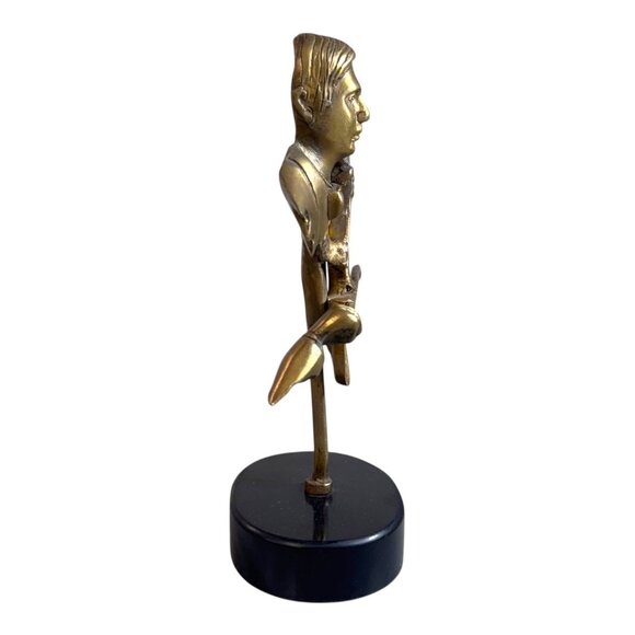 Vintage Art Deco Style 8” Music Musician Violin Player Brass Figure Statue Gift - Picture 7 of 7